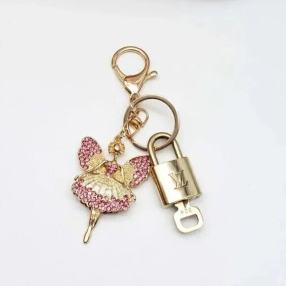100% Auth Louis Vuitton Lock & Key with unbranded Bagcharm, Keycharm, Keychain - Picture 1 of 6